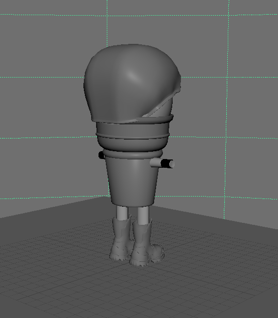 Maya work in progress showing Commander Rock E. Rhode from the side
